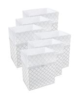 Clean Cubes 13 Gallon Disposable Trash Cans & Recycling Bins, 6 Pack (Trellis)
