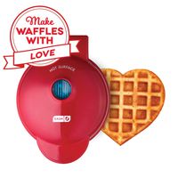 Dash DMW001HR Mini Maker Machine Shaped Individual Waffles, Paninis, Hash browns, Other On The Go Breakfast, Lunch, or Snacks, Heart Red
