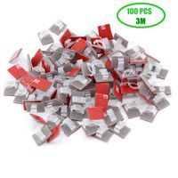 Adhesive Reusable Clear Cable Clips 100 Pack - Self Locking Wire Clips Cable Management Wire Holder Drop Cable Clamp Wire Cord - Multi-Purpose in Car, Home, Office and String Lights