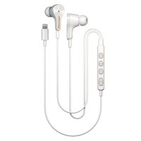 Pioneer Rayz Original Active Noise Cancelling Earbuds wired with Mic, Auto-pause, Hands-free Hey Siri, Lightning Cable Earphones Compatible with iPhone, iPad and iPod. MFI Certified (Ice White)