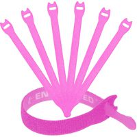 Reusable Cable Ties 1/2" x 8" for Cable Management and Organizing Cords - 30 Pack Bundled with 2 Bonus Cinch Straps (Pink)