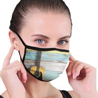 Ghhpws Guitar On Colorful Wooden Women & Men Reusable Earloop Half Face Mouth Mask For Pollen Smog Dust