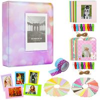 Borya Photo Album Accessories Bundles Set for Instax Mini Liplay/Fujifilm Instax Mini 9/Mini 8/Mini 90/Mini 25/Polaroid Snap PIC-300/HP Sprocke/Kodak Mini 3-Inch Film. (64 Pockets, Pink spot)