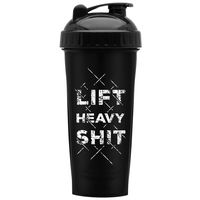 GOMOYO Motivational Quotes on Performa Perfect Shaker Bottle, 28oz Classic Protein Shaker Bottle, Advanced Actionrod Mixing Technology, Dishwasher Safe, Leak Proof (Lift Heavy - Black - 28oz)
