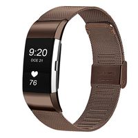 JUN1 Compatible with Fitbit Charge 2 Bands Stainless Steel Wristbands for Men Women Lightweight Replacement Straps Accessories for Fitbit Charge 2