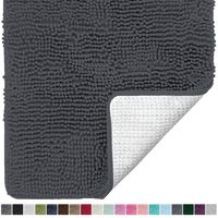 Gorilla Grip Original Luxury Chenille Bathroom Rug Mat, 24x17, Extra Soft and Absorbent Shaggy Rugs, Machine Wash Dry, Perfect Plush Carpet Mats for Tub, Shower, and Bath Room, Charcoal