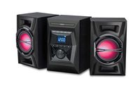 RCA (RS3698BL) 100W CD Stereo Audio Shelf System with Bluetooth Receiver and Wireless Technology - Illuminated LED Speakers, Digital FM Tuner, USB Charging Port