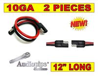 2 Pack 12" Inch Quick Disconnect Connect 10 Gauge 2 Pin Polarized Wire Harness