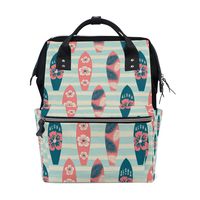 ALIREA Surf Boards Pattern Diaper Bag Backpack, Large Capacity Muti-Function Travel Backpack