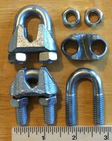 Cable Clamps U-Bolts 50 pcs 3/8" Clamps Steel Aircraft Cable Wire Clip U Bolt