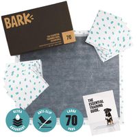 BarkBox Odorless Puppy Pads | 70 Count | Quick Dry, Ultra Absorbent Activated Charcoal Dog Pee Pads, Pet Training Accessories for Housebreaking, Pheromone Attractant | Charcoal | Large