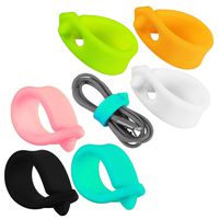 ELFRhino Cord Organizer Cable Straps Clips Wire Ties Earbuds Earphone Headphone Headset Wrap Winder Holder Keeper Manager Management(Set of 6)