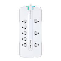 360 Electrical 360550 Visionary3.4 Surge Protector with 8 Outlets, Combo Data, Dual 3.4 Amp/17 Watt USB Charging, White