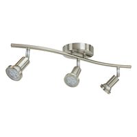 DND 3-Light Adjustable LED Track Lighting Kit - Curved - GU10 LED Bulbs Included. CE2002-LED-SN (Satin Nickel LED)
