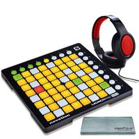 Novation Launchpad Mini Ableton Live Controller MK2 Bundle W/Stereo Headphones + Fibertique Cleaning Cloth