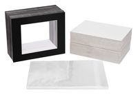 Golden State Art, Acid Free, Pack of 50 11x14 Black Picture Mats Mattes with White Core Bevel Cut for 8x10 Photo + Backing + Bags
