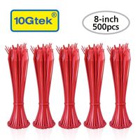 Zip Ties (500pcs) Self-Locking 8 Inch Nylon Cable Ties in Red