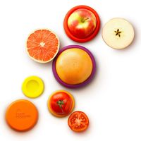 Food Huggers Set of 5 Reusable Silicone Food Savers (Autumn Harvest) - Patented Product