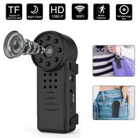 Mini Hidden Camera Spy Camera Wireless Hidden Camera True Hardware 1080P Mini Body Camera With 8 Night Vision Lights Portable Video Camera with Clip for Outdoor Indoor Nanny Cam, Phone/PC Remote View 