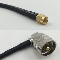 15 feet RFC195 KSR195 SMA MALE to UHF Male Angle Pigtail Jumper RF coaxial cable 50ohm High Quality Quick USA Shipping