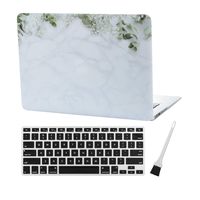 Laptop Hard Case MacBook Air 13 inch Case A1369 A1466 Case Matte Rubberized Hard Shell Case Cover (Modal: A1369 & A1466) with A1369 A1466 Silicon Keyboard Cover and Dust Brush (Marble Flowers)