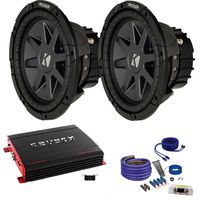 Kicker CVR104 10" Bundle with Crunch PX2000.1D 2000 Watt Max Mono Amp, Wire Kit