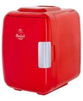 Cooluli Classic Red 4 Liter Compact Cooler Warmer Mini Fridge with AC/DC/USB Power - Great for Bedroom, Office, Car, Dorm - Portable Makeup Skincare Fridge