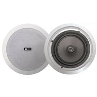 VOYZ Ceiling Speaker 6.5" Inches 30W with 1" Silk Dome Tweeter - in Ceiling/in Wall Flush Mount System with Transformer, White (MS-606T)