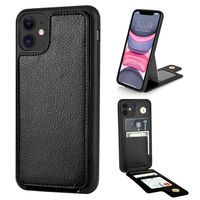 iPhone 11 Wallet Case,ZVE iPhone 11 Case with Credit Card Holder Slot Slim Leather Case Protective Shockproof Pocket Wallet Case Handbag for Apple iPhone 11 6.1 inch - Black