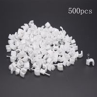 Antrader 500pcs Coaxial Ethernet Cable 6mm Nail Clamps Straps White