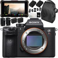 Sony Alpha a7R III Mirrorless Digital Camera with Atomos Ninja Inferno 7" 4K HDMI Recording Monitor 11PC Accessory Bundle - Includes Deluxe Backpack + More