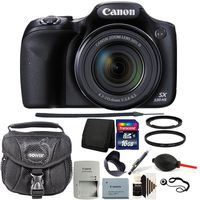 Canon PowerShot SX530 Digital Camera Black + 67mm UV Filter + Adapter Ring + Tulip Lens Hood + 16GB Memory Card + Wallet + Case + Lens Pen + Dust Blower + Cap Holder + 3pc Cleaning Kit