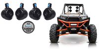 (4) Rockville 8" 600w Tower Speakers+Bluetooth Receiver for Polaris RZR/ATV/UTV