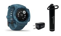 Garmin Instinct Rugged GPS Watch with Included Wearable4U Compact Power Pack Bundle (Lakeside Blue)