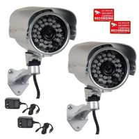 VideoSecu 2 Pack Bullet 700TVL Outdoor Security Cameras 1/3" Sony Effio CCD Built-in IR Infrared Day Night Vision 3.6mm Lens Wide Angle for DVR CCTV Home Surveillance System with Power Supplies WVQ
