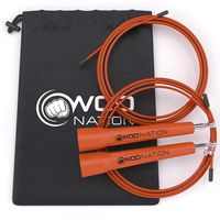WOD Nation Speed Jump Rope - Blazing Fast Jumping Ropes - Endurance Workout for Boxing, MMA, Martial Arts or Just Staying Fit + FREE Skipping Training Included - Adjustable for Men, Women and Children