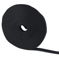 60 Feet Roll Reusable Cable Straps Cable Ties Hook & Loop Nylon Fastening Tape Wire Organizer for Cords Cable Management, Black