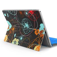 igsticker Ultra Thin Premium Protective Back Stickers Skins Universal Tablet Decal Cover for Microsoft Surface Pro 4/ Pro 2017/ Pro 6(2018) 007591 Flower　Flour　Aqua　Red　Red
