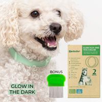 MEDODOR Flea and Tick Collar for Small and Large Dogs | 8-Month Tick and Flea Control for Dogs 100% Natural Ingredients | Glow in The Dark Waterproof & Long Lasting 2PK