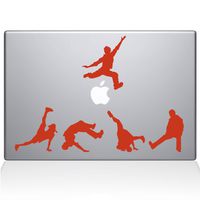 The Decal Guru 1028-MAC-15P-P Break Dancer Silhouettes Vinyl Sticker, 15" MacBook Pro (2015 & Older), Orange