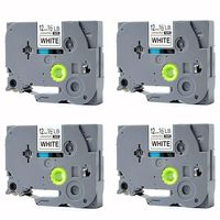 Refill Replace Brother PTouch Labels Tape TZe231 TZ231,1/2 Inch(12mm) W x 26.2 Feet(8m) L,Black on White,Compatible for Brother Label Maker PTD210 PTH100 PTD400AD PTP700 PTD600 PT1230PC, 4 Pack