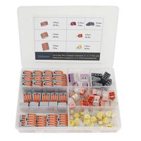 Didamx 100 Pcs Fast Connector Set Lever-Nut Wire Compact Connectors 2/3 / 5 Port and Push-In Wire Connector 2/4 / 6/8 Port Assortment Kit