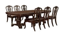 Furniture of America Evangelyn 7-Piece Dining Set with Wooden Chairs, Cherry
