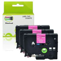 NineLeaf 3PK White on Berry Pink 12mm 5m Laminated Label Tape Compatible for Brother TZE-MQP35 TZ-MQP35 TZMQP35 TZEMQP35 for P-Touch PT-P750W P700 H100 D400 D600 D210 D200 Printer