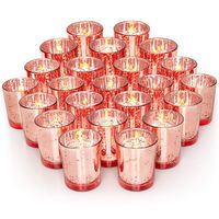 Volens Rose Gold Party Decorations 72pcs, Mercury Glass Votive Candle Holders Set for Wedding, Bridal and Baby Shower