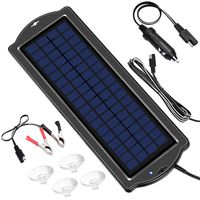 POWOXI 3.5W 12V Solar Trickle Charger for Car Battery, Portable and Waterproof, High Conversion Single Crystal Silicon Solar Panel car Battery Charger for Motorcycle Boat (3.5w Solar Chargers-Black)