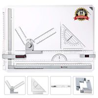 GOCHANGE Drawing Board, A3 Drawing Tool Set Multi-Funtion Drawing Board Table Graphic Architectural Drawing Board with Clear Rule Parallel Motion and Adjustable Measuring System Angle