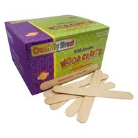 Chenille Kraft Natural Wood Craft Sticks, Jumbo Size, 6 x 3/4, Wood, Natural Wood, 500/Box (3776-01)