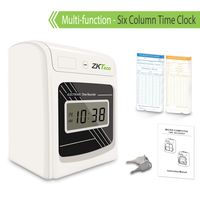 ZKTeco Punch Time Clock with 100 Time Cards, Attendance Check in Time Stamp Machine for Employees Small Business