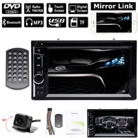 Double Din Indash Car Stereo with Reverse Camera, Mirror Link, Bluetooth,CD DVD Player, AM FM,USB, Steering Wheel Control + Remote Controller, for Scion tC xB 2005-2015